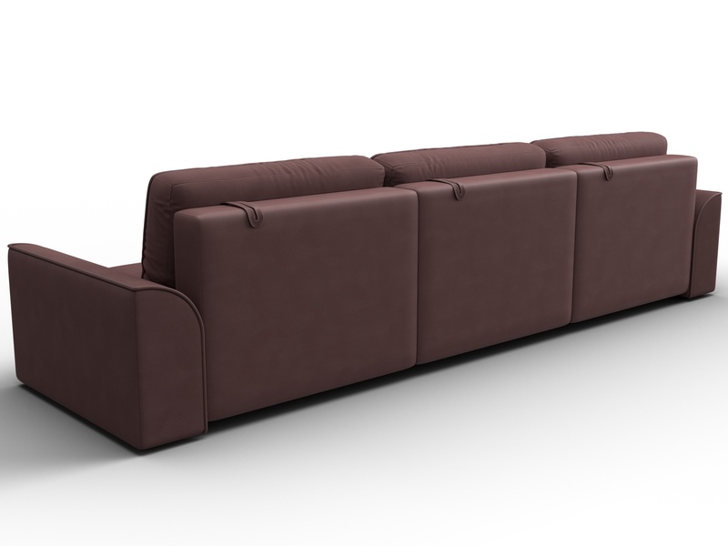 Диван прямой Лига-048 НПБ Лонг, Замша, JOLY 09 бордовый