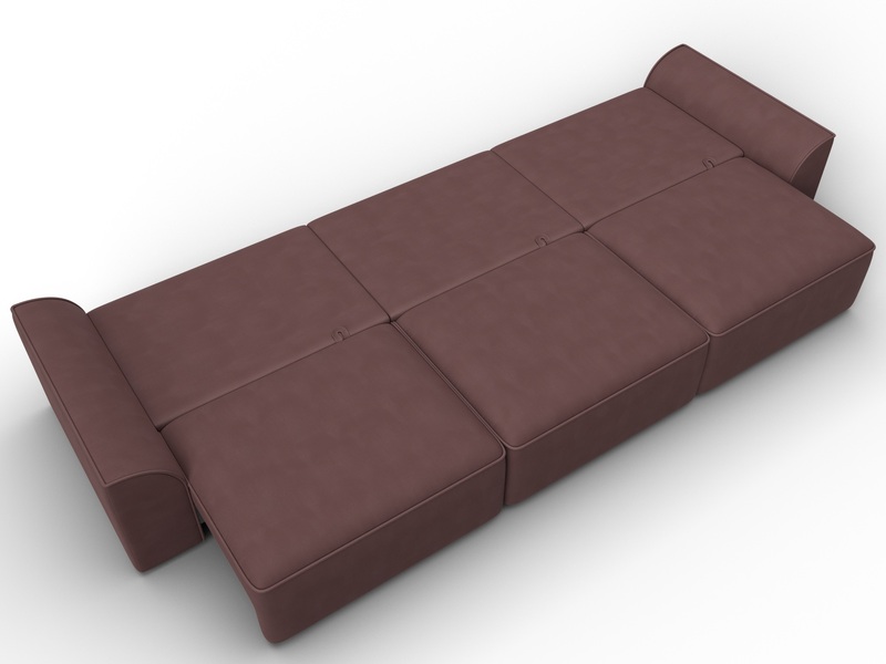 Диван прямой Лига-048 НПБ Лонг, Замша, JOLY 09 бордовый