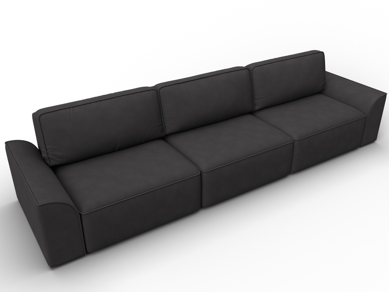 Диван прямой Лига-048 НПБ Лонг, Замша, JOLY 08 коричневый