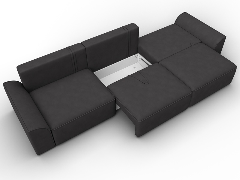 Диван прямой Лига-048 НПБ Лонг, Замша, JOLY 08 коричневый