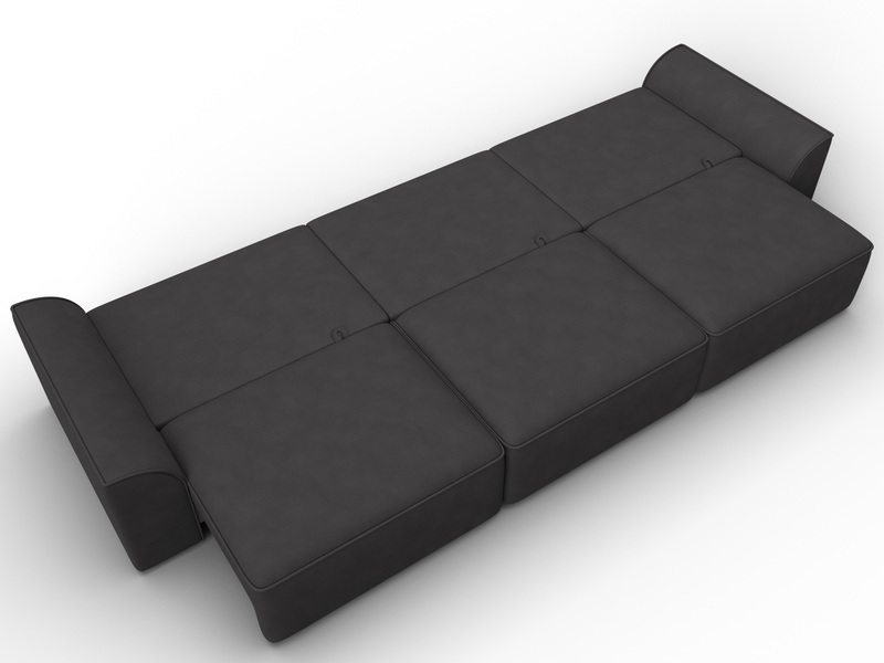 Диван прямой Лига-048 НПБ Лонг, Замша, JOLY 08 коричневый