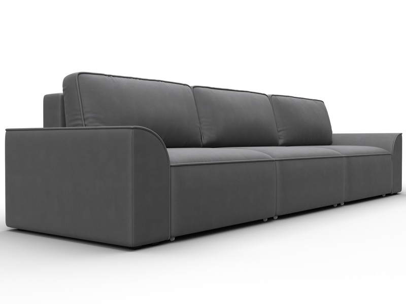 Диван прямой Лига-048 НПБ Лонг, Замша, JOLY 13 серый