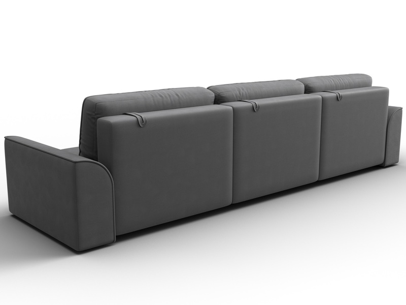 Диван прямой Лига-048 НПБ Лонг, Замша, JOLY 13 серый