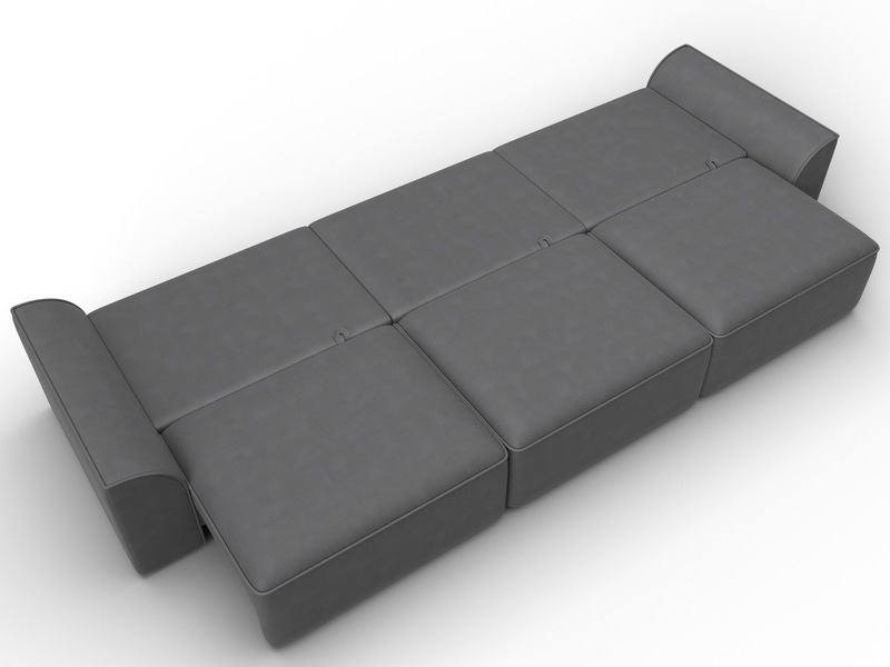 Диван прямой Лига-048 НПБ Лонг, Замша, JOLY 13 серый