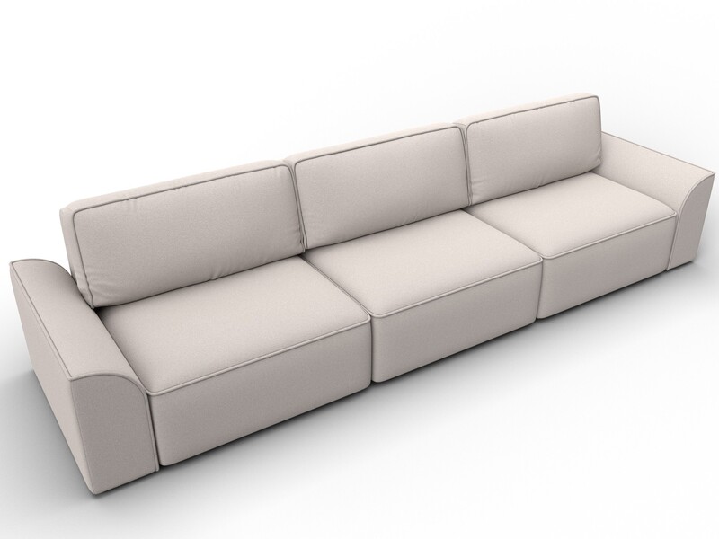 Диван прямой Лига-048 НПБ Лонг, Замша, JOLY 05 бежевый