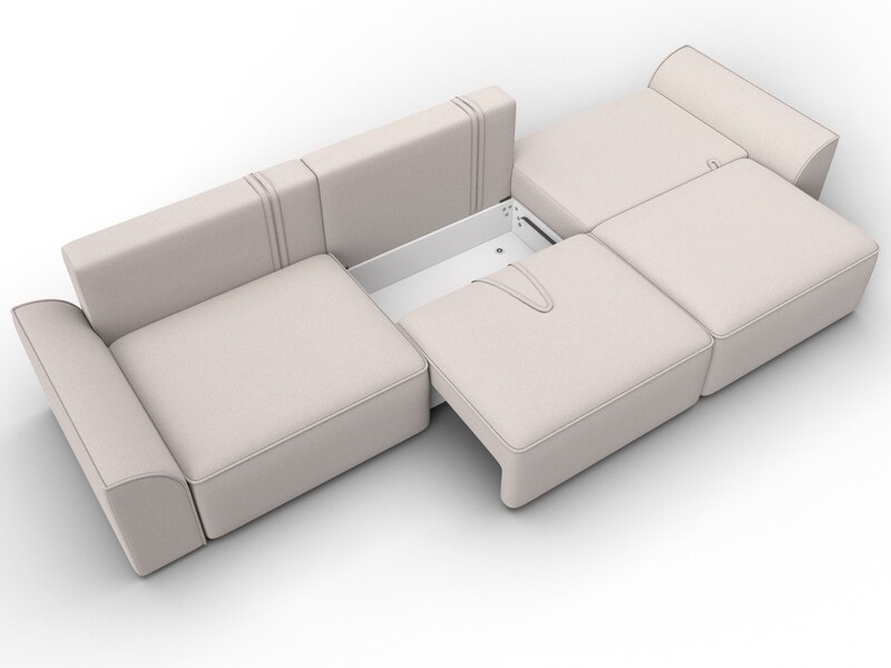 Диван прямой Лига-048 НПБ Лонг, Замша, JOLY 05 бежевый