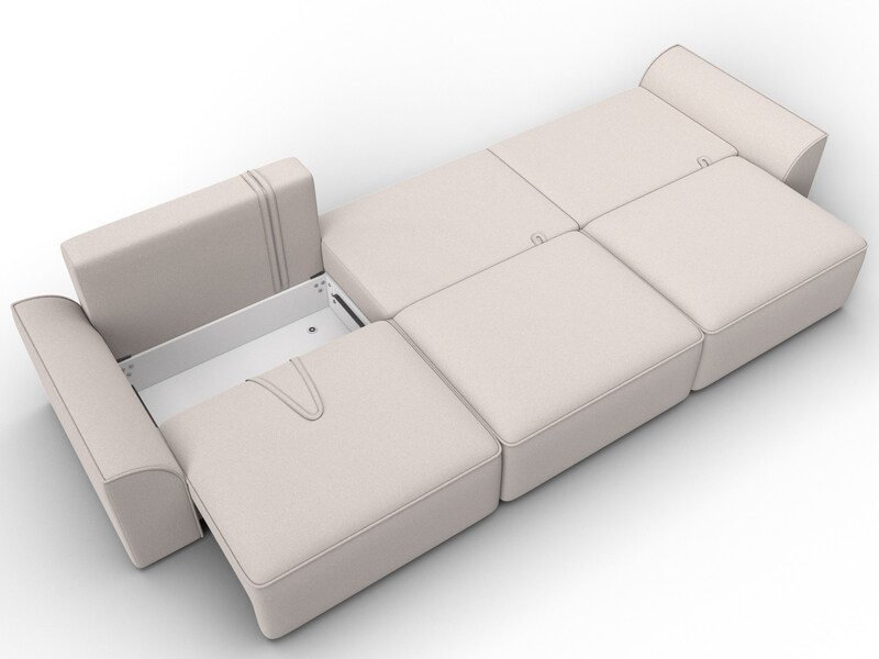 Диван прямой Лига-048 НПБ Лонг, Замша, JOLY 05 бежевый