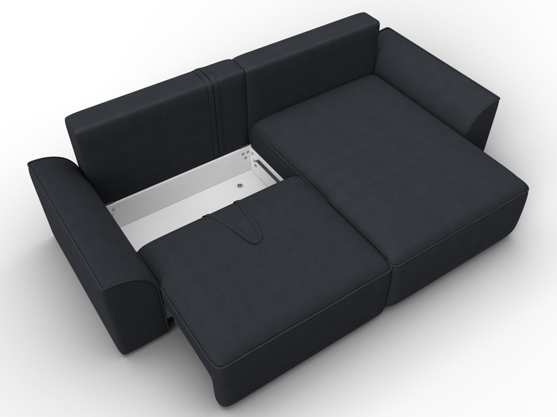 Диван угловой Лига-048 НПБ, Замша, JOLY 16 темно-серый