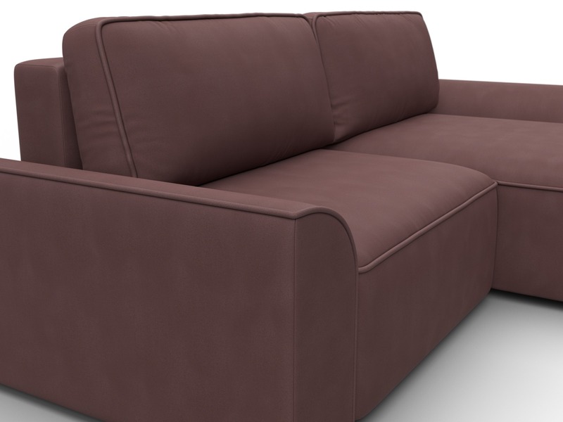 Диван угловой Лига-048 НПБ, Замша, JOLY 09 бордовый