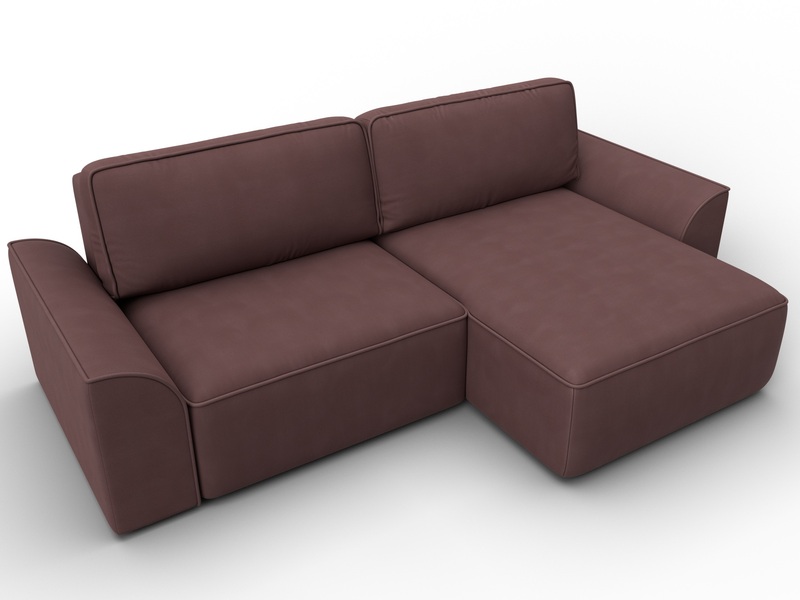 Диван угловой Лига-048 НПБ, Замша, JOLY 09 бордовый