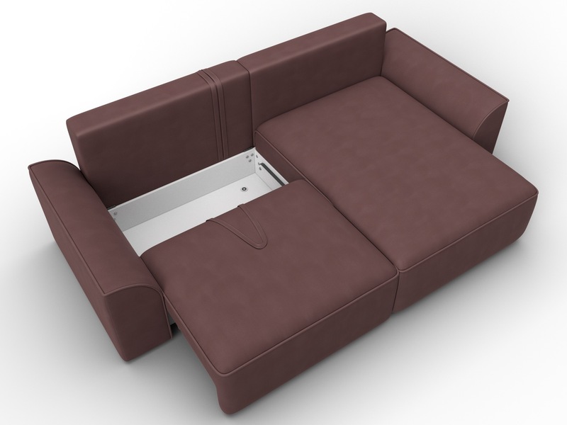 Диван угловой Лига-048 НПБ, Замша, JOLY 09 бордовый