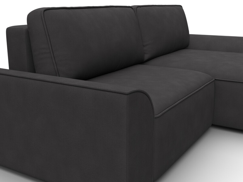 Диван угловой Лига-048 НПБ, Замша, JOLY 08 коричневый