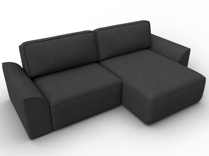 Диван угловой Лига-048 НПБ, Замша, JOLY 08 коричневый