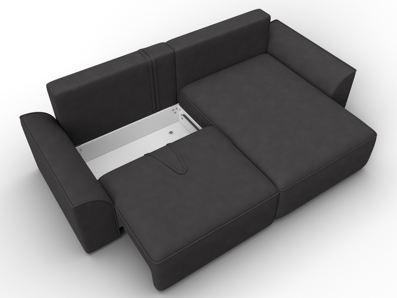 Диван угловой Лига-048 НПБ, Замша, JOLY 08 коричневый