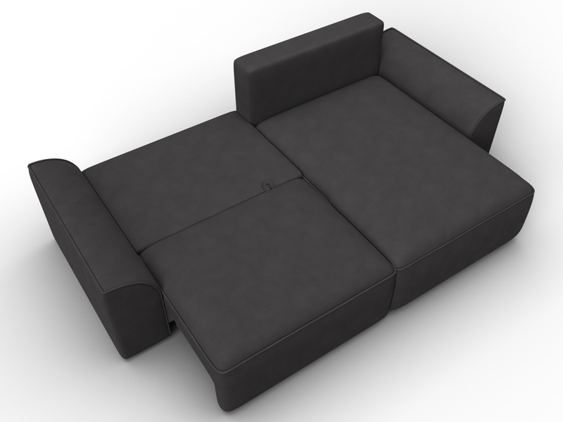 Диван угловой Лига-048 НПБ, Замша, JOLY 08 коричневый