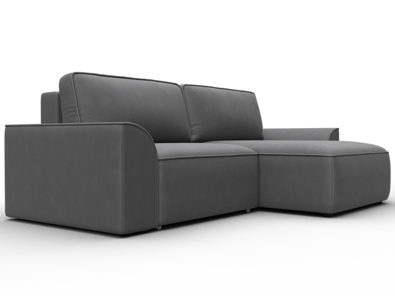 Диван угловой Лига-048 НПБ, Замша, JOLY 13 серый