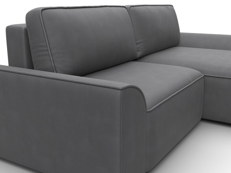 Диван угловой Лига-048 НПБ, Замша, JOLY 13 серый