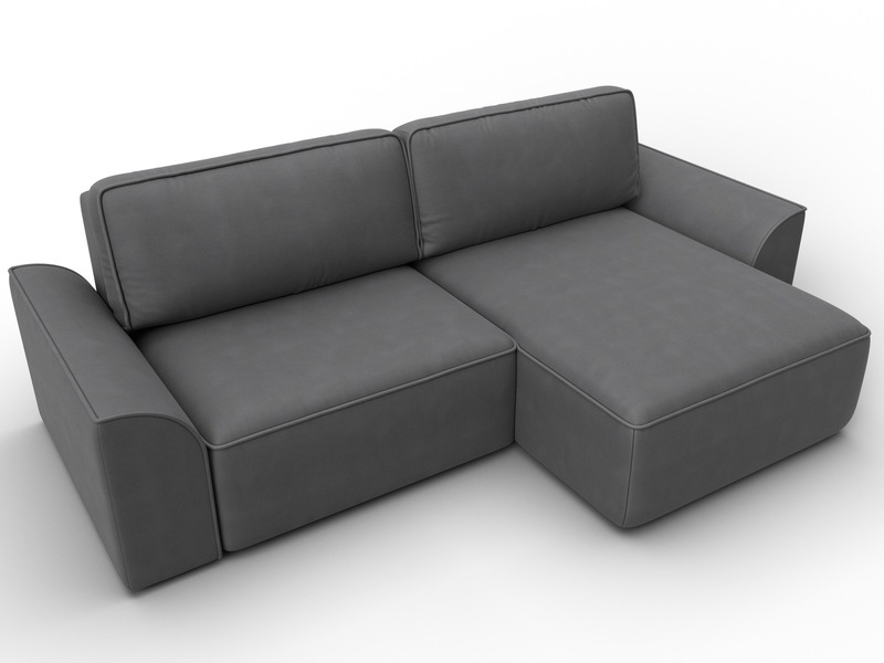 Диван угловой Лига-048 НПБ, Замша, JOLY 13 серый