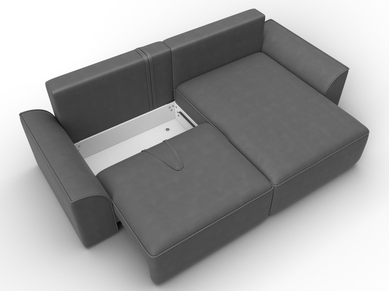 Диван угловой Лига-048 НПБ, Замша, JOLY 13 серый