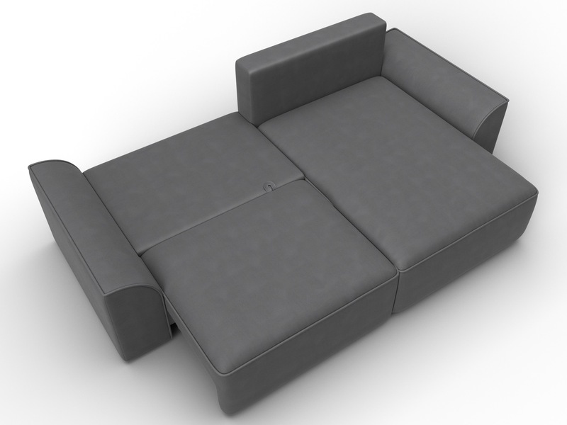 Диван угловой Лига-048 НПБ, Замша, JOLY 13 серый