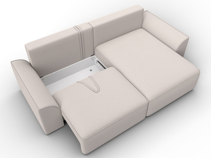 Диван угловой Лига-048 НПБ, Замша, JOLY 05 бежевый