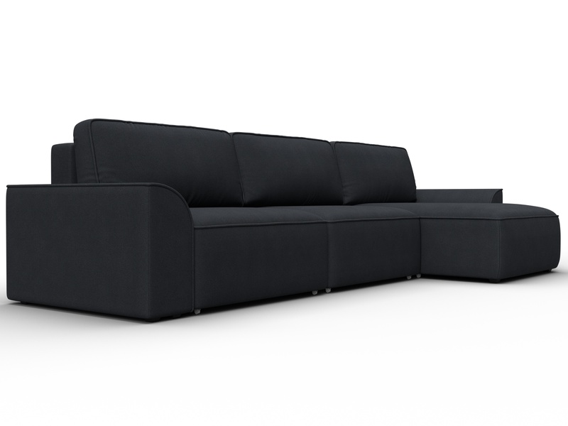 Диван угловой Лига-048 НПБ лонг, Замша, JOLY 16 темно-серый