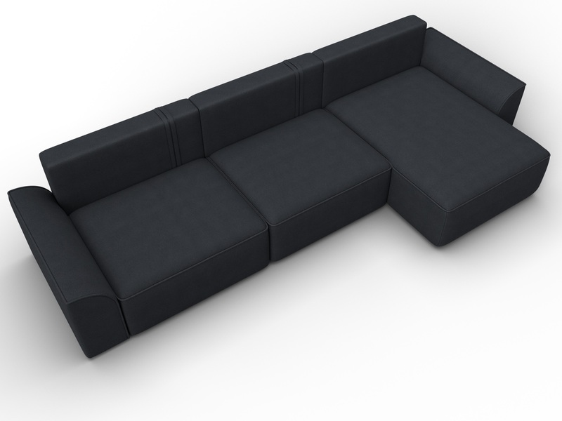 Диван угловой Лига-048 НПБ лонг, Замша, JOLY 16 темно-серый