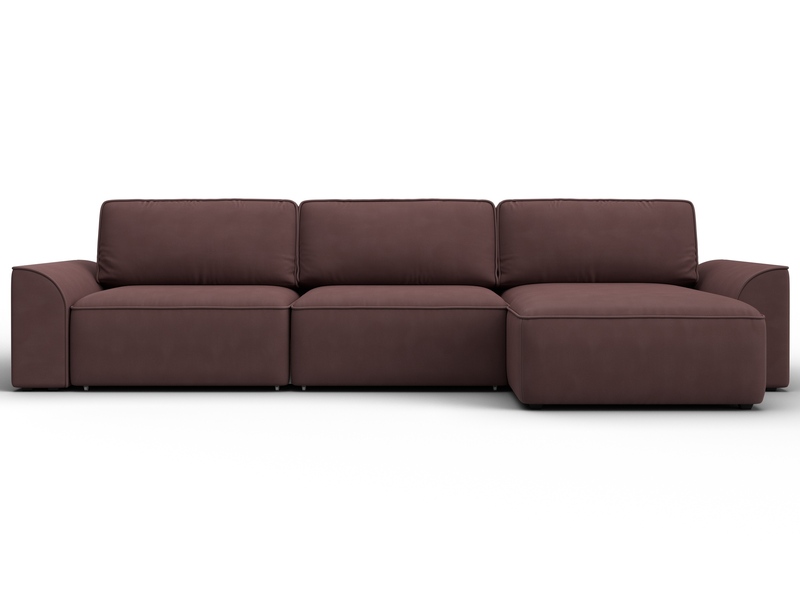 Диван угловой Лига-048 НПБ лонг, Замша, JOLY 09 бордовый