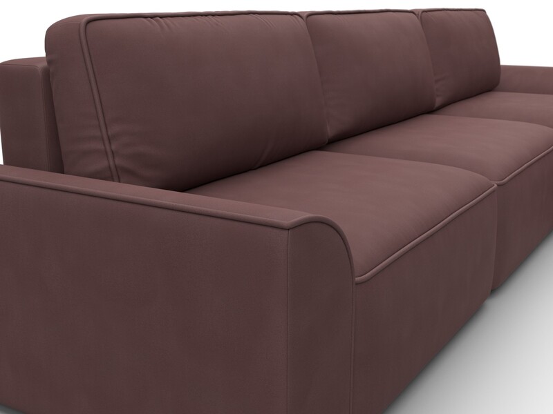 Диван угловой Лига-048 НПБ лонг, Замша, JOLY 09 бордовый