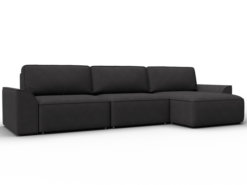 Диван угловой Лига-048 НПБ лонг, Замша, JOLY 08 коричневый