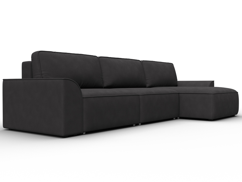 Диван угловой Лига-048 НПБ лонг, Замша, JOLY 08 коричневый