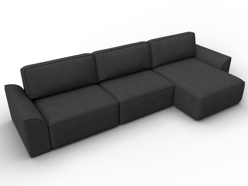 Диван угловой Лига-048 НПБ лонг, Замша, JOLY 08 коричневый