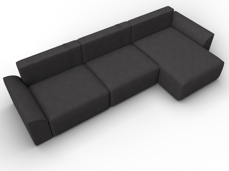 Диван угловой Лига-048 НПБ лонг, Замша, JOLY 08 коричневый