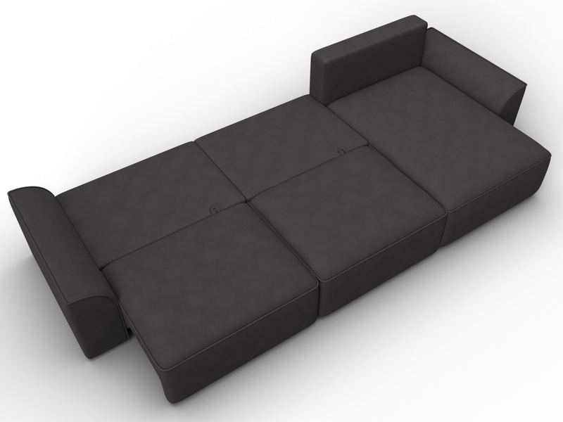 Диван угловой Лига-048 НПБ лонг, Замша, JOLY 08 коричневый