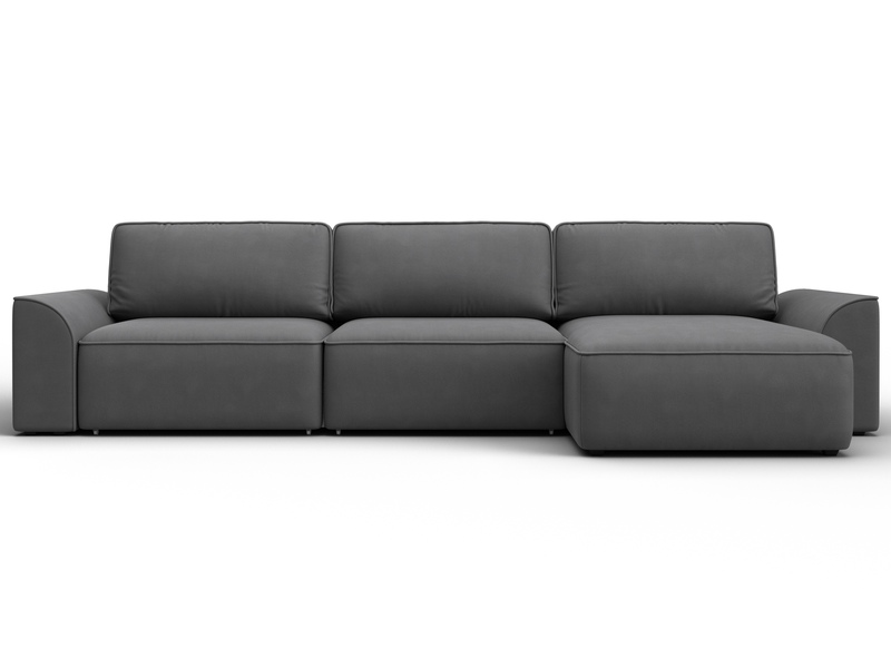 Диван угловой Лига-048 НПБ лонг, Замша, JOLY 13 серый