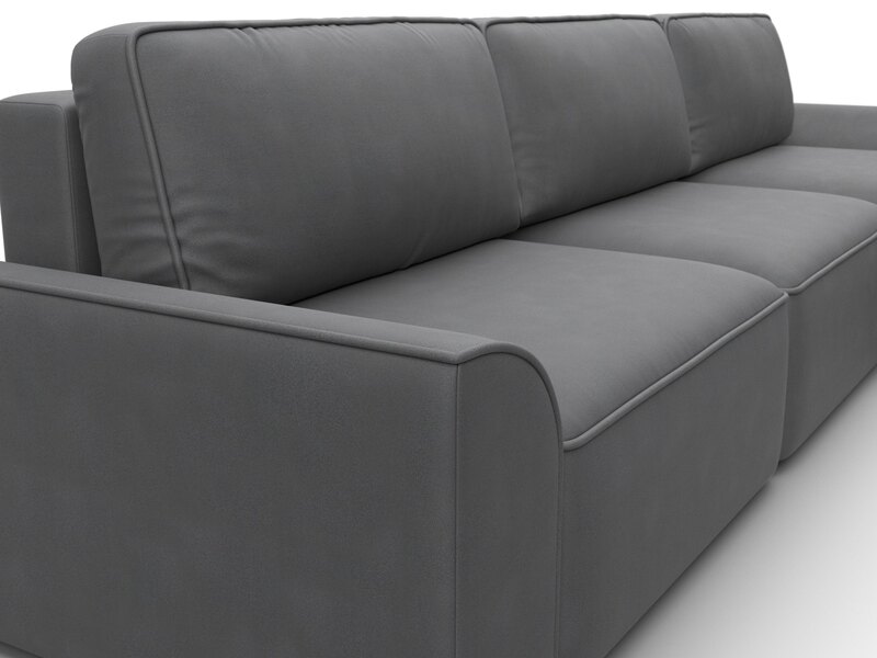 Диван угловой Лига-048 НПБ лонг, Замша, JOLY 13 серый