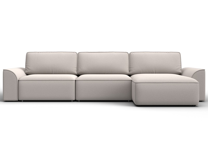 Диван угловой Лига-048 НПБ лонг, Замша, JOLY 05 бежевый