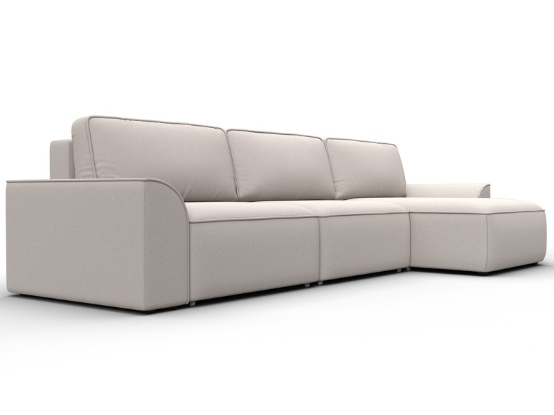 Диван угловой Лига-048 НПБ лонг, Замша, JOLY 05 бежевый