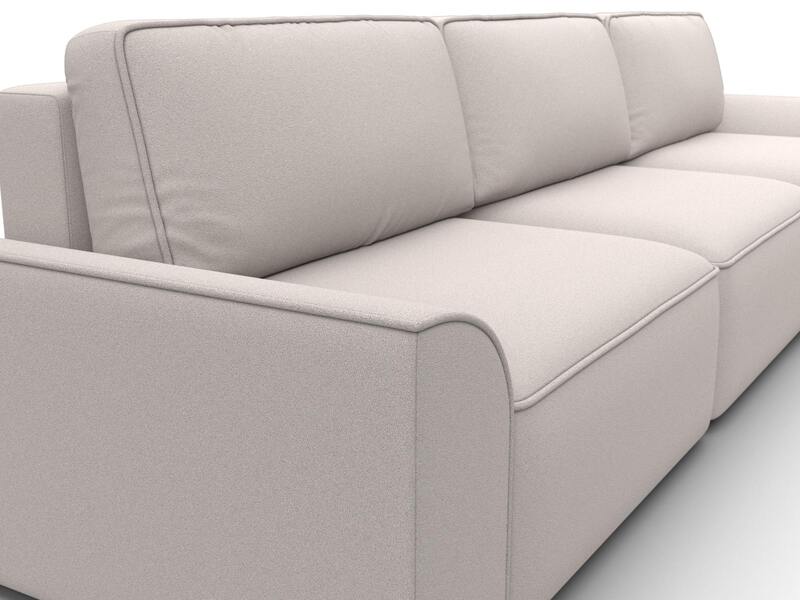 Диван угловой Лига-048 НПБ лонг, Замша, JOLY 05 бежевый