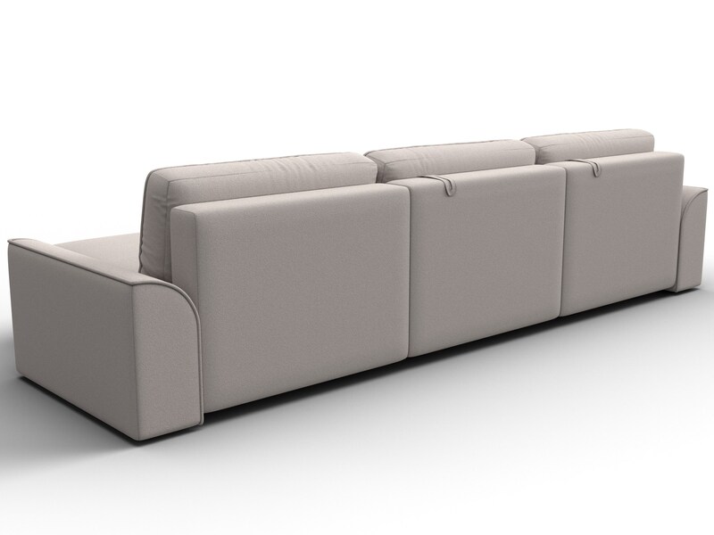 Диван угловой Лига-048 НПБ лонг, Замша, JOLY 05 бежевый