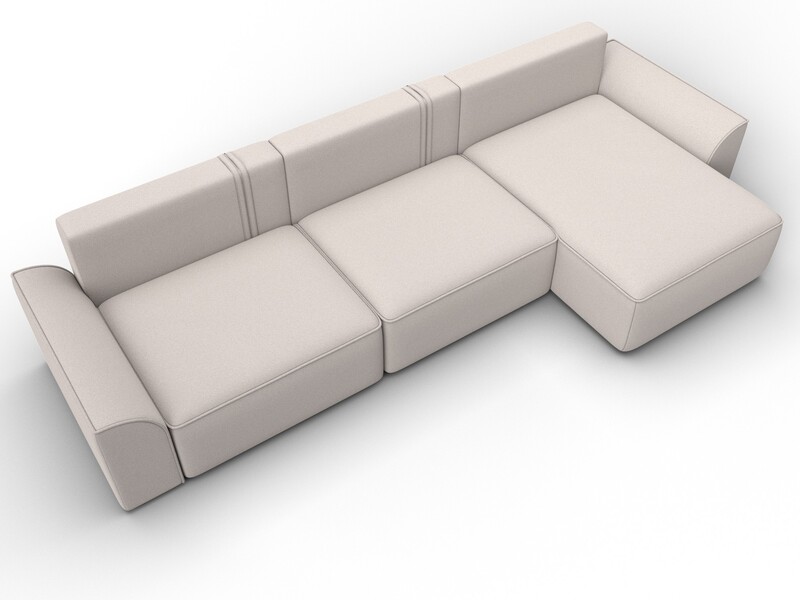 Диван угловой Лига-048 НПБ лонг, Замша, JOLY 05 бежевый