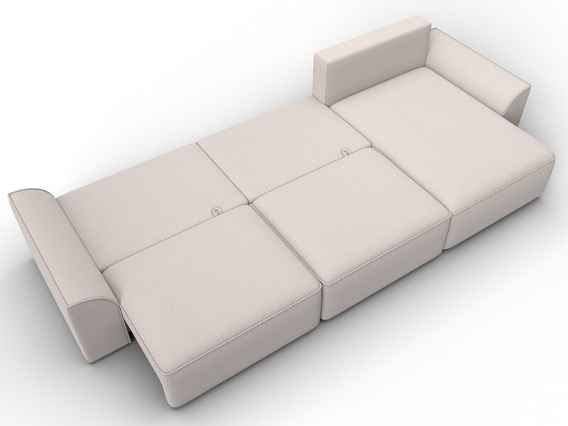 Диван угловой Лига-048 НПБ лонг, Замша, JOLY 05 бежевый