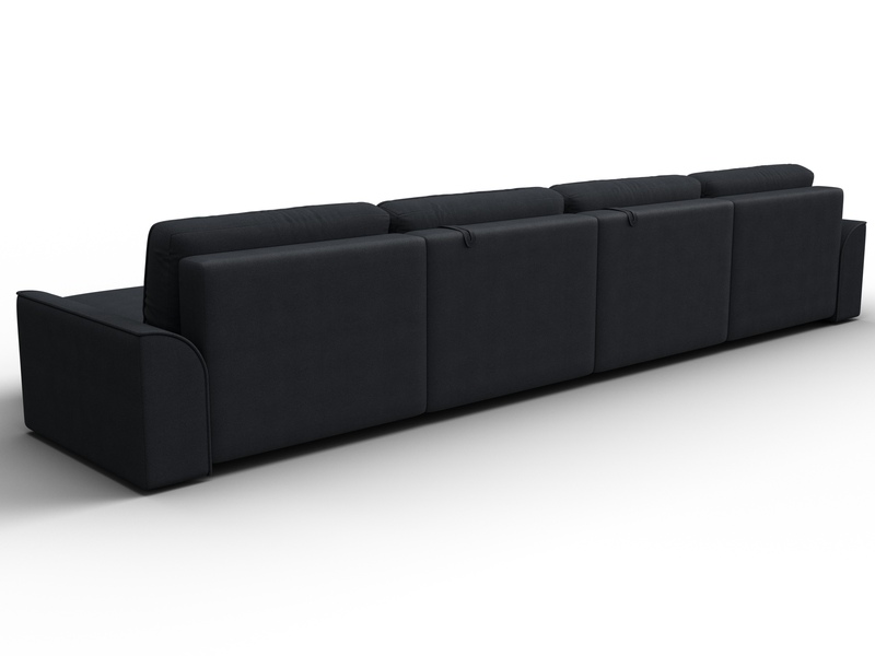 Диван П-образный Лига-048 НПБ лонг, Замша, JOLY 16 темно-серый