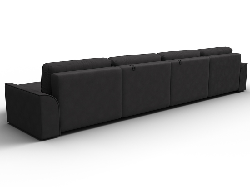 Диван П-образный Лига-048 НПБ лонг, Замша, JOLY 08 коричневый