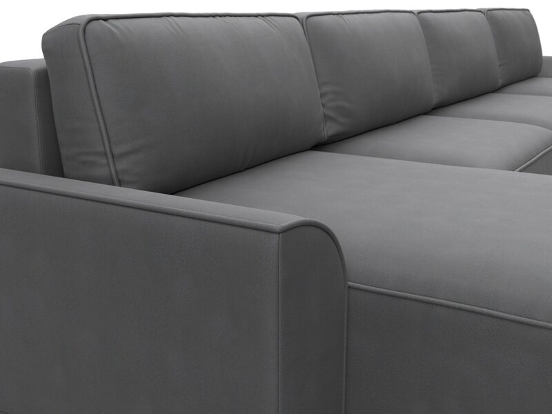Диван П-образный Лига-048 НПБ лонг, Замша, JOLY 13 серый