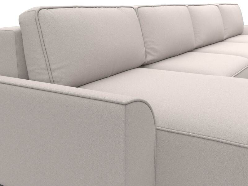 Диван П-образный Лига-048 НПБ лонг, Замша, JOLY 05 бежевый