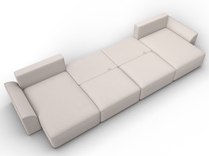 Диван П-образный Лига-048 НПБ лонг, Замша, JOLY 05 бежевый