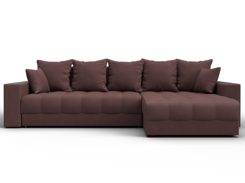 Диван угловой с декором и полкой Лига-050 НПБ, Замша, JOLY 09 бордовый