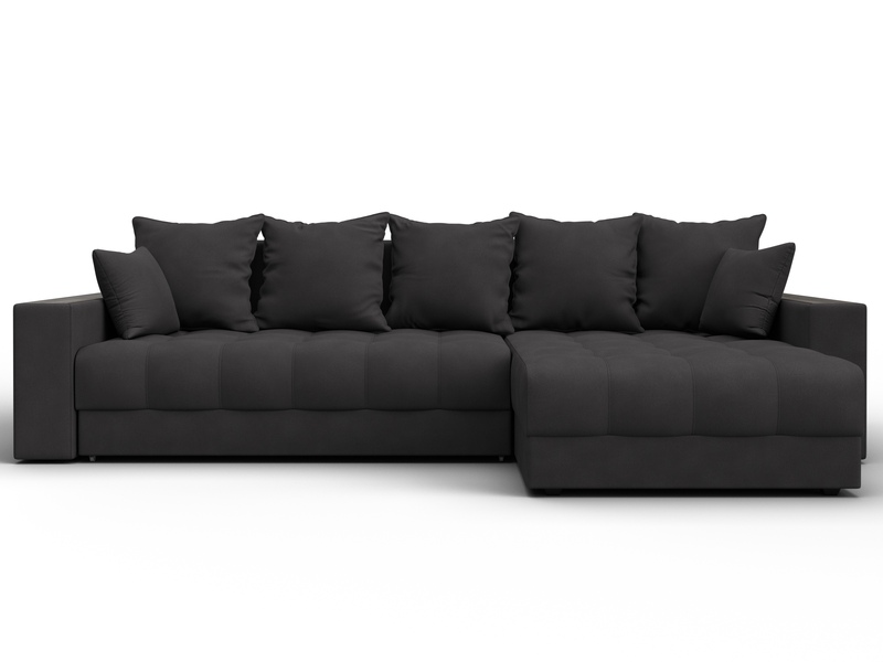 Диван угловой с декором и полкой Лига-050 НПБ, Замша, JOLY 08 коричневый