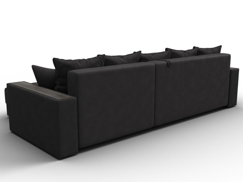 Диван угловой с декором и полкой Лига-050 НПБ, Замша, JOLY 08 коричневый